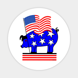 Patriotic Pig Magnet